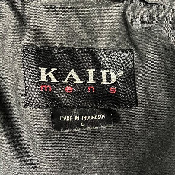 KAID Men’s Cold Gear Winter Coat Sz L Black Hooded Quilted/Fleece Lined Pockets - Picture 2 of 15